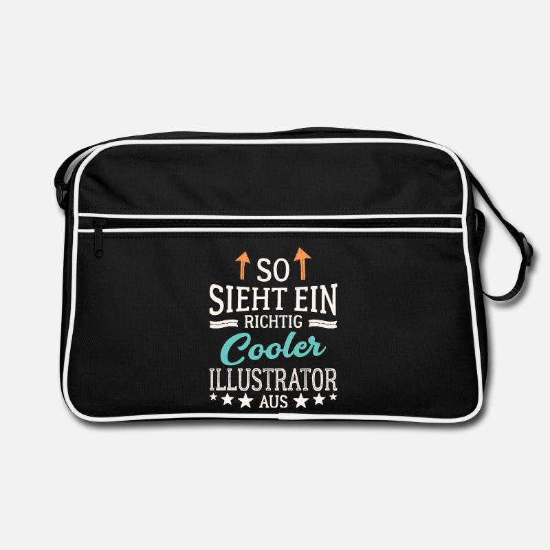 So sieht ein richtig cooler Illustrator aus Retro Tasche