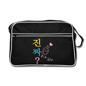 Jin-jja k-drama coréen really 3 couleurs custom - Sac Retro - noir/blanc - Devant