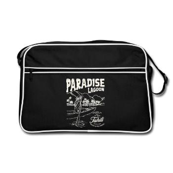 Paradise Lagoon Illustration - Retro Bag - black/white - Front