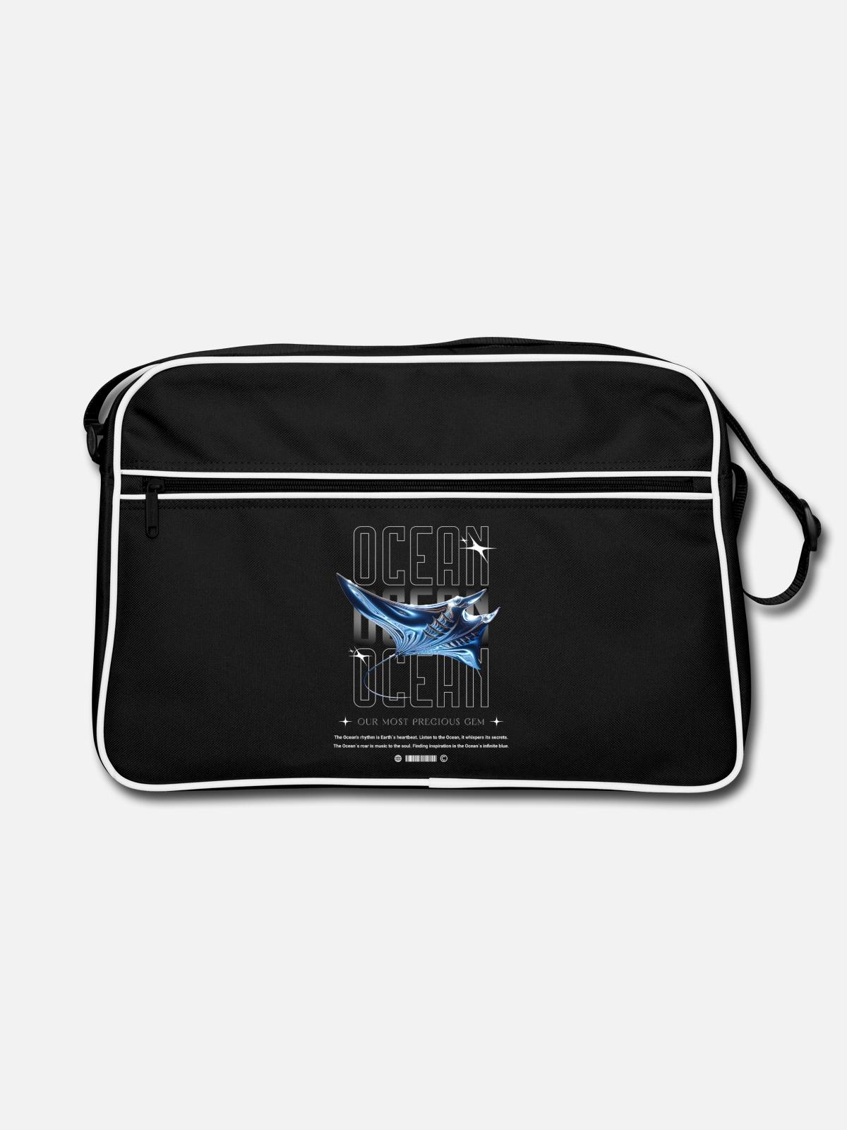 Ocean Manta Precious Treasure - Retro Bag - black/white - Front