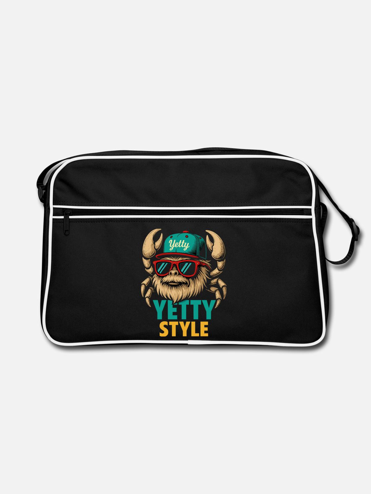 Yetty Style Yeti Graphic - Retro Bag - black/white - Front