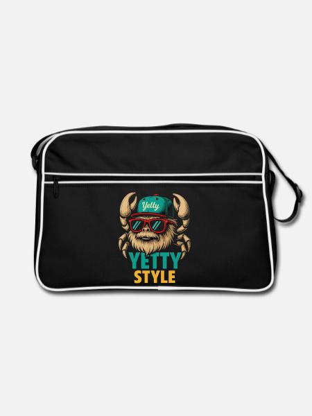 Graphisme Yeti Style Yetty - Sac Retro - noir/blanc - Devant