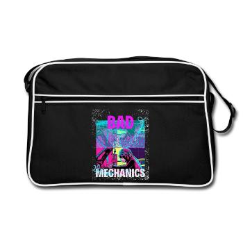 Bad Mechanics – Monkey Garage Style - Retro Bag - black/white - Front