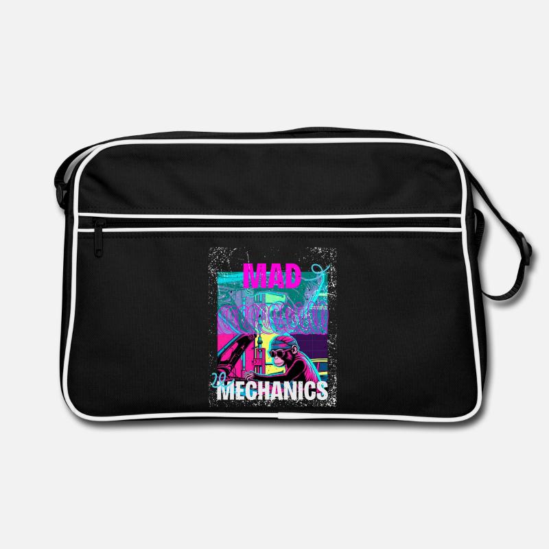 Mad Mechanics – Neon Monkey Garage Art Retro Tasche