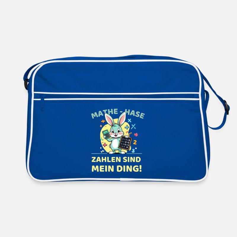 Math bunny with calculator and blackboard Retro Bag