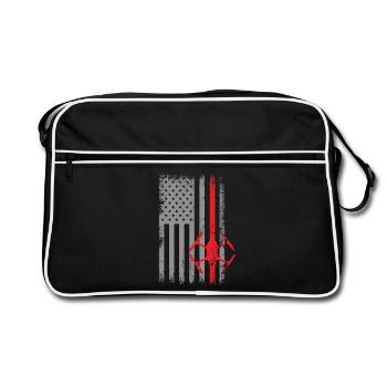 USA Flagge Drohne Amerika Pilot - Retro Tasche - Schwarz/Weiß - Vorne