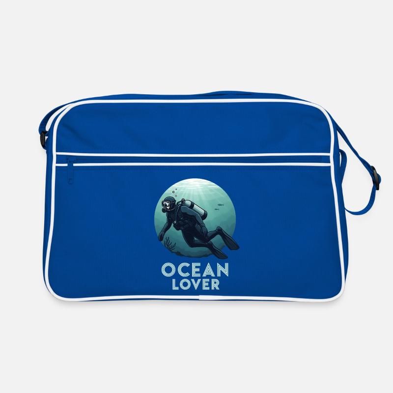 Plongeur amoureux de l’océan Sac Retro