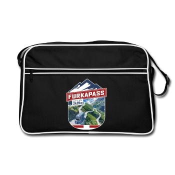 Sticker_CH_Furka - Retro Tasche - Schwarz/Weiß - Vorne