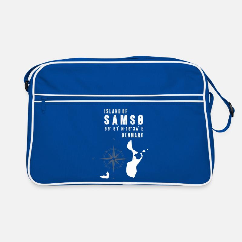 Samsø Samsoe Island Outline Compass Retro Bag