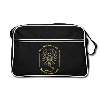 Scorpion Passion Signe du zodiaque Cadeau Astrologie Art - Sac Retro - noir/blanc - Devant
