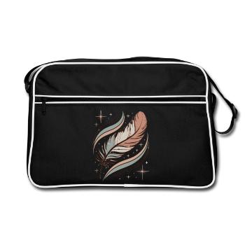 Boho Soul Feather - Retro Bag - black/white - Front