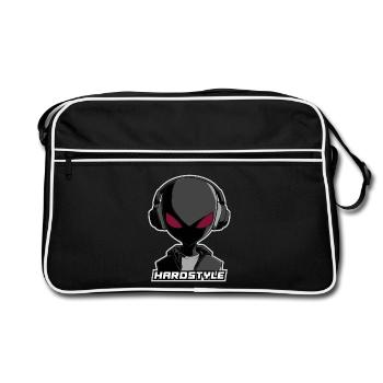 Hardstyle Alien – Conception musicale au casque - Sac Retro - noir/blanc - Devant