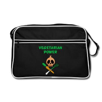 Le pouvoir des végétariens  - Sac Retro - noir/blanc - Devant