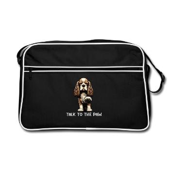 Parle au Paw Cocker Spaniel Cocker spaniel hund - Sac Retro - noir/blanc - Devant