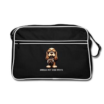 Parle à la patte Cocker Spaniel Cocker Dog - Sac Retro - noir/blanc - Devant