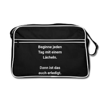 Commencez chaque journée avec un sourire - Sac Retro - noir/blanc - Devant