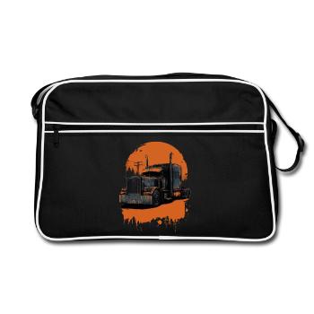 Truck in orange shade - Retro Bag - black/white - Front