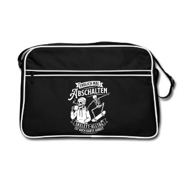 Switch off with Skeleton Skate - Retro Bag - black/white - Front