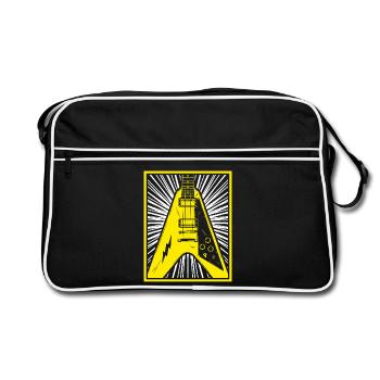 Silhouette de guitare électrique - Sac Retro - noir/blanc - Devant