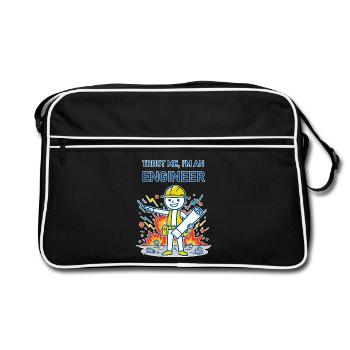 Trust Me, I'm an Engineer - for dark background - Retro Bag - black/white - Front