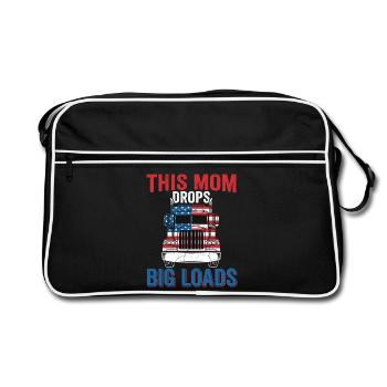 Trucker, conductrice de semi-remorque américaine maman - Sac Retro - noir/blanc - Devant