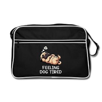Feeling Dog Tired Pug Pugs Pug Owner Pug Dog - Retro Bag - black/white - Front