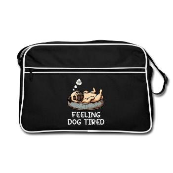 Se sentir fatigué Carlin, Carlin, Carlin, Propriétaire de carlin, Chien carlin - Sac Retro - noir/blanc - Devant
