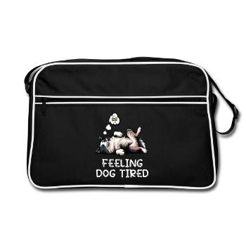 Propriétaire de Border Collie Collie fatigué - Sac Retro - noir/blanc - Devant