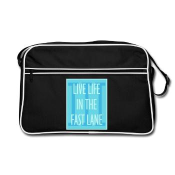 La vie dans la piscine flottante à toute vitesse, drôle de diction - Sac Retro - noir/blanc - Devant