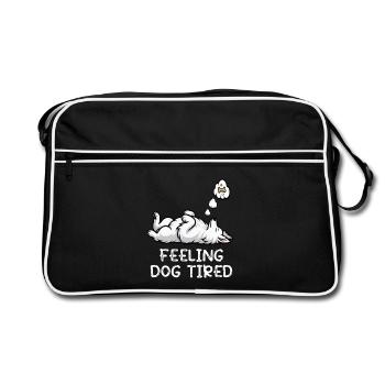 Chien blanc épuisé - Sac Retro - noir/blanc - Devant