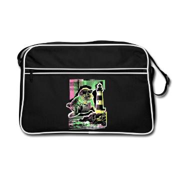 Cool seal North Sea Baltic Sea - Retro Bag - black/white - Front