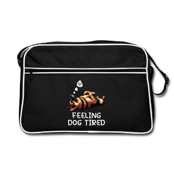 Berger allemand fatigué par le chien - Sac Retro - noir/blanc - Devant