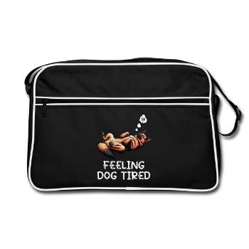 Berger allemand fatigué par le chien - Sac Retro - noir/blanc - Devant