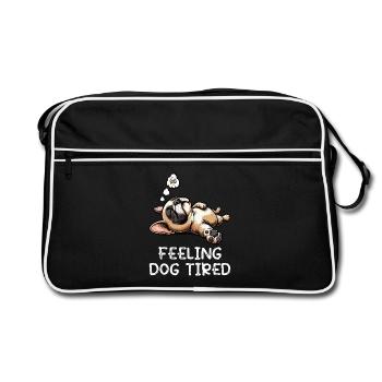 Bouledogue français Frenchie fatigué par le chien - Sac Retro - noir/blanc - Devant