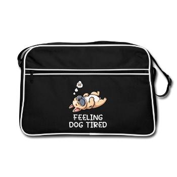 Bouledogue français Frenchie fatigué par le chien - Sac Retro - noir/blanc - Devant