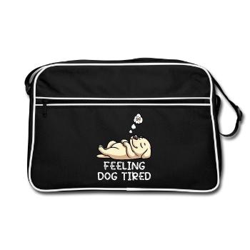 Feeling Dog Tired Labrador Labradorbesitzer Labbi - Retro Tasche - Schwarz/Weiß - Vorne