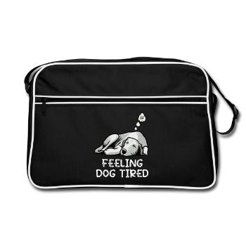 Chien fatigué Lévrier irlandais Lévrier - Sac Retro - noir/blanc - Devant