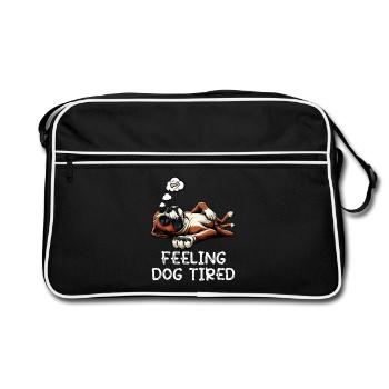 Se sentir chien fatigué Boxer Boxer Boxer Allemand - Sac Retro - noir/blanc - Devant