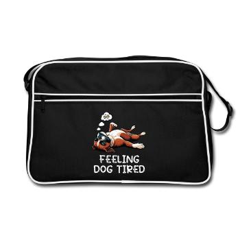 Se sentir chien fatigué Boxer Boxer Boxer Allemand - Sac Retro - noir/blanc - Devant