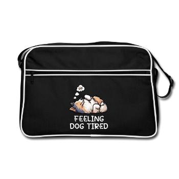 Se sentir fatigué par le chien, propriétaire de Collie Collie Colliehung, - Sac Retro - noir/blanc - Devant