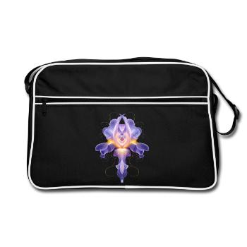 Décor floral lumineux abstrait de la fleur d’iris - Sac Retro - noir/blanc - Devant