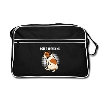 Don't Bother Me Jack Russel terrier Jacky Jackys - Retro Tasche - Schwarz/Weiß - Vorne