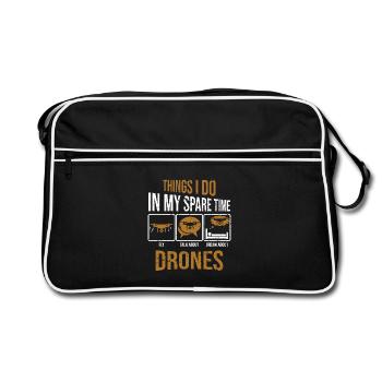 Drone Racing Things I Do In My Race Racing Machine - Retro Bag - black/white - Front