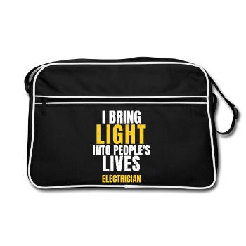 I Bring Light Into People's Lives Electrician Gift - Retro Bag - black/white - Front