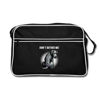 Ne me dérange pas, Propriétaire de chien de loups-loup irlandais - Sac Retro - noir/blanc - Devant