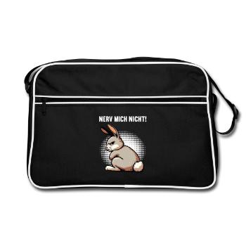 Ne m’énerve pas lapin aux longues oreilles - Sac Retro - noir/blanc - Devant