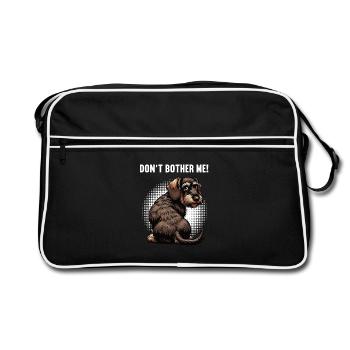 Don't Bother Me Rauhaardackel Dackel Dackelhalter - Retro Tasche - Schwarz/Weiß - Vorne