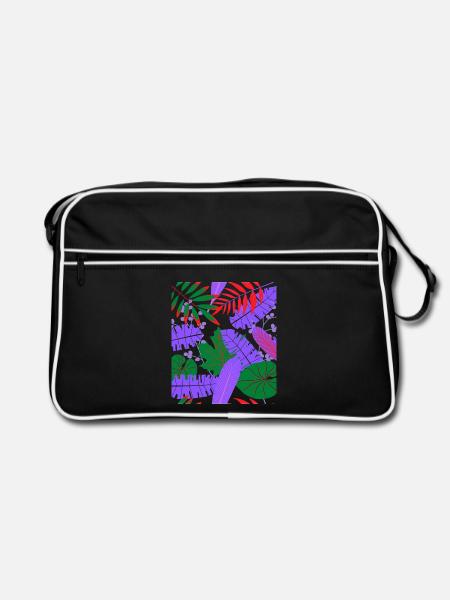 Tropische Blattfarben Fusion - Retro Tasche - Schwarz/Weiß