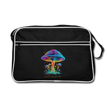 MAGIC MUSHROOM - Retro Tasche - Schwarz/Weiß - Vorne