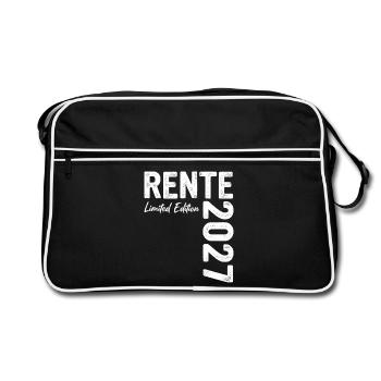 Rente 2027 - Ruhestand - Pension - Retro Tasche - Schwarz/Weiß - Vorne